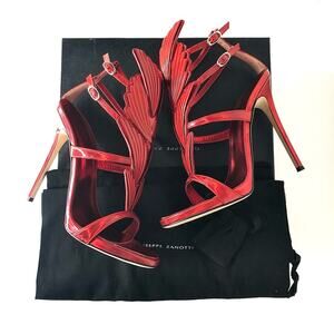 Giusepe Zanotti Cruel 2.0 Alien Siutta Red Metal Wing Retro Vintage Sandals 39.5